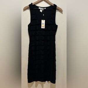 NWT Studio M Black Mini Bodycon Ruffled Sleeveless Dress - Women’s Size Small